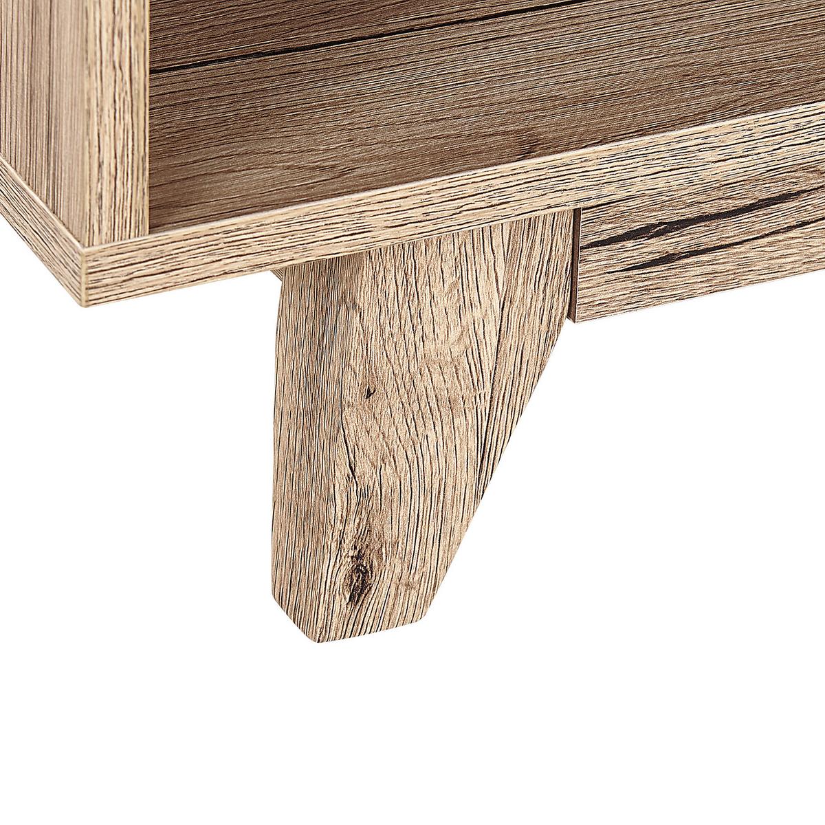 NACHTTISCH heller Holzfarbton/schwarz Spencer - Hellbraun/Schwarz, Holzwerkstoff (50/46/40cm) - Beliani
