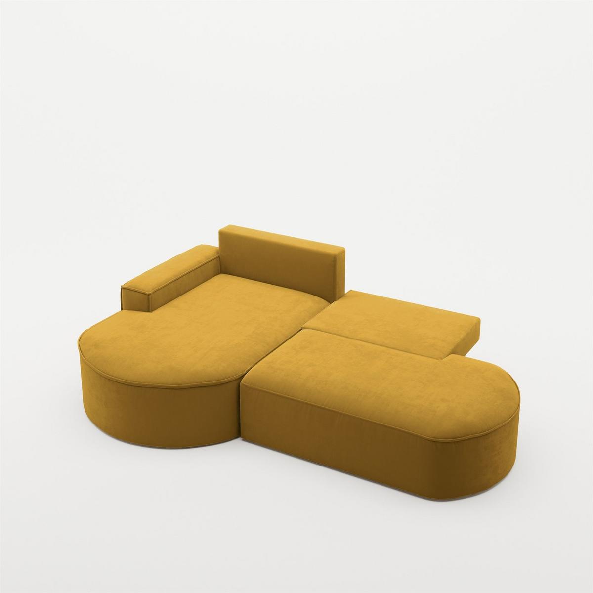 ECKSOFA Venedig Mit Schlaffunktion - Gelb, Holzwerkstoff/Textil (278/179cm) - Fun Möbel