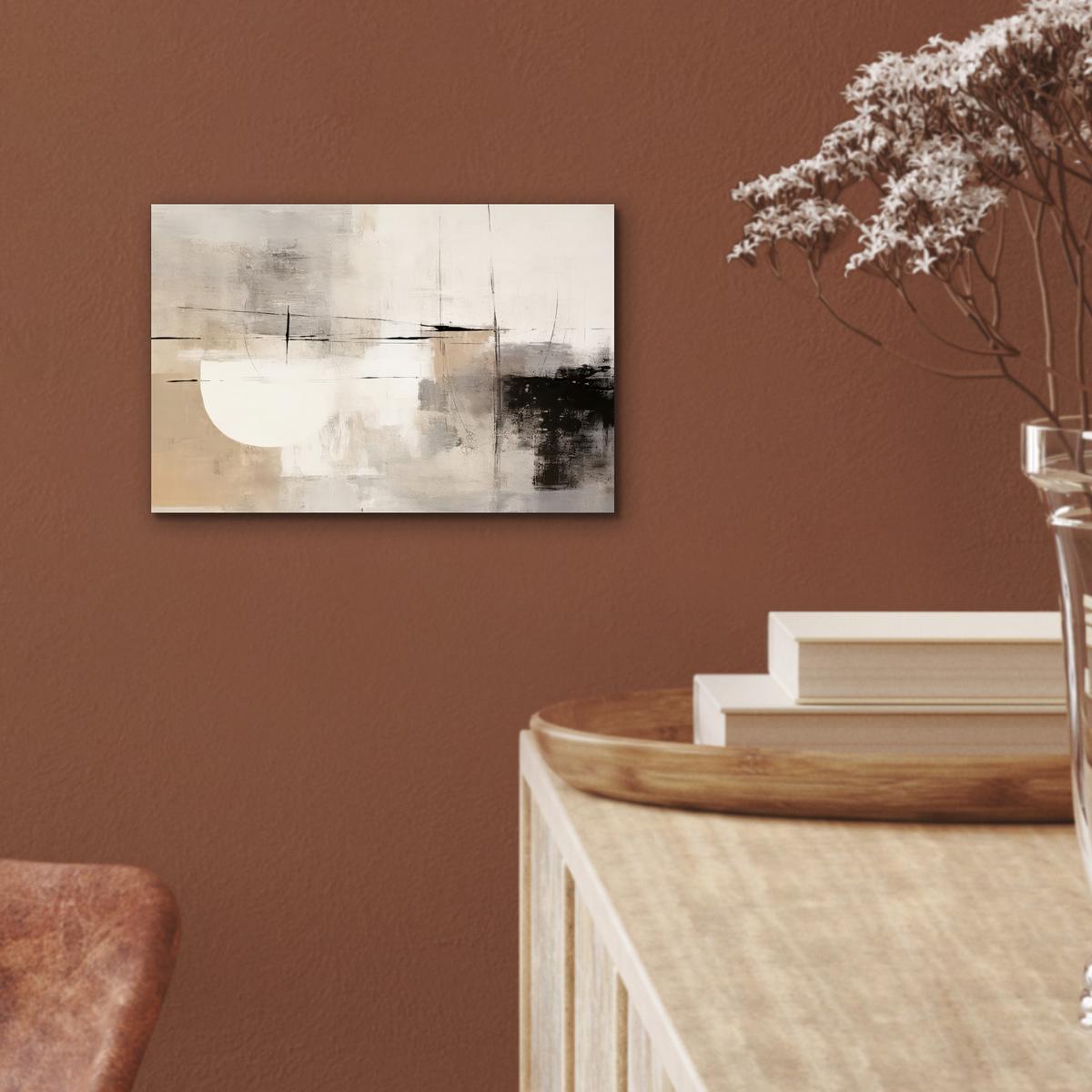 METALLBILD Abstrakt - Kunst - Grau 30x20 cm - Hellgrau, Metall (30/20cm) - MuchoWow