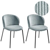 ESSZIMMERSTUHL 2er-Set Cord Hellblau Miles - Hellblau, Textil (53/83/55cm) - Beliani