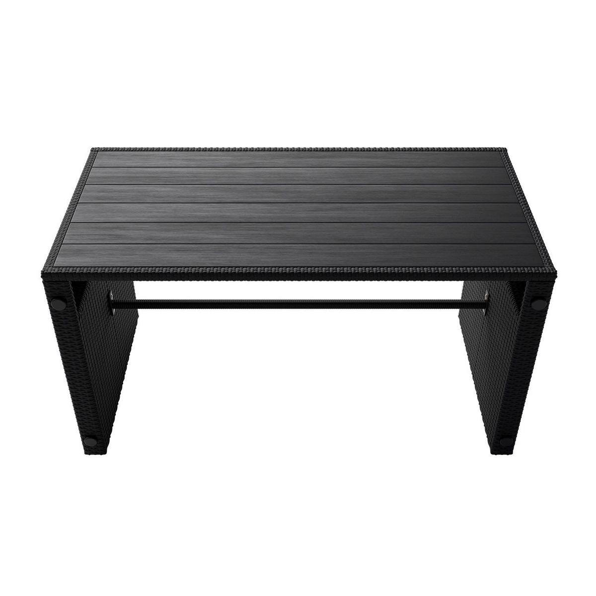 GARTENMÖBELSET Jamaika schwarz (4-tlg.) - Schwarz, Kunststoff/Metall - Juskys