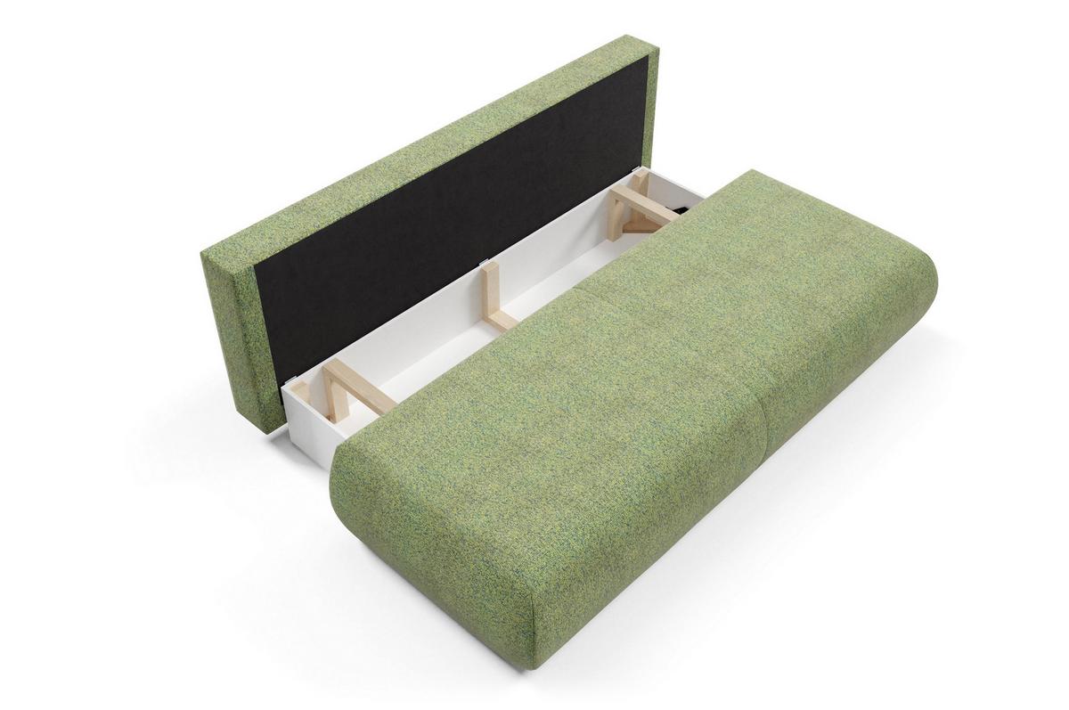 BETTSOFA DELTA Grün Geflochtener Stoff mit Schlaffunktion - Grün, Holz (214/74/100cm) - MASSENO