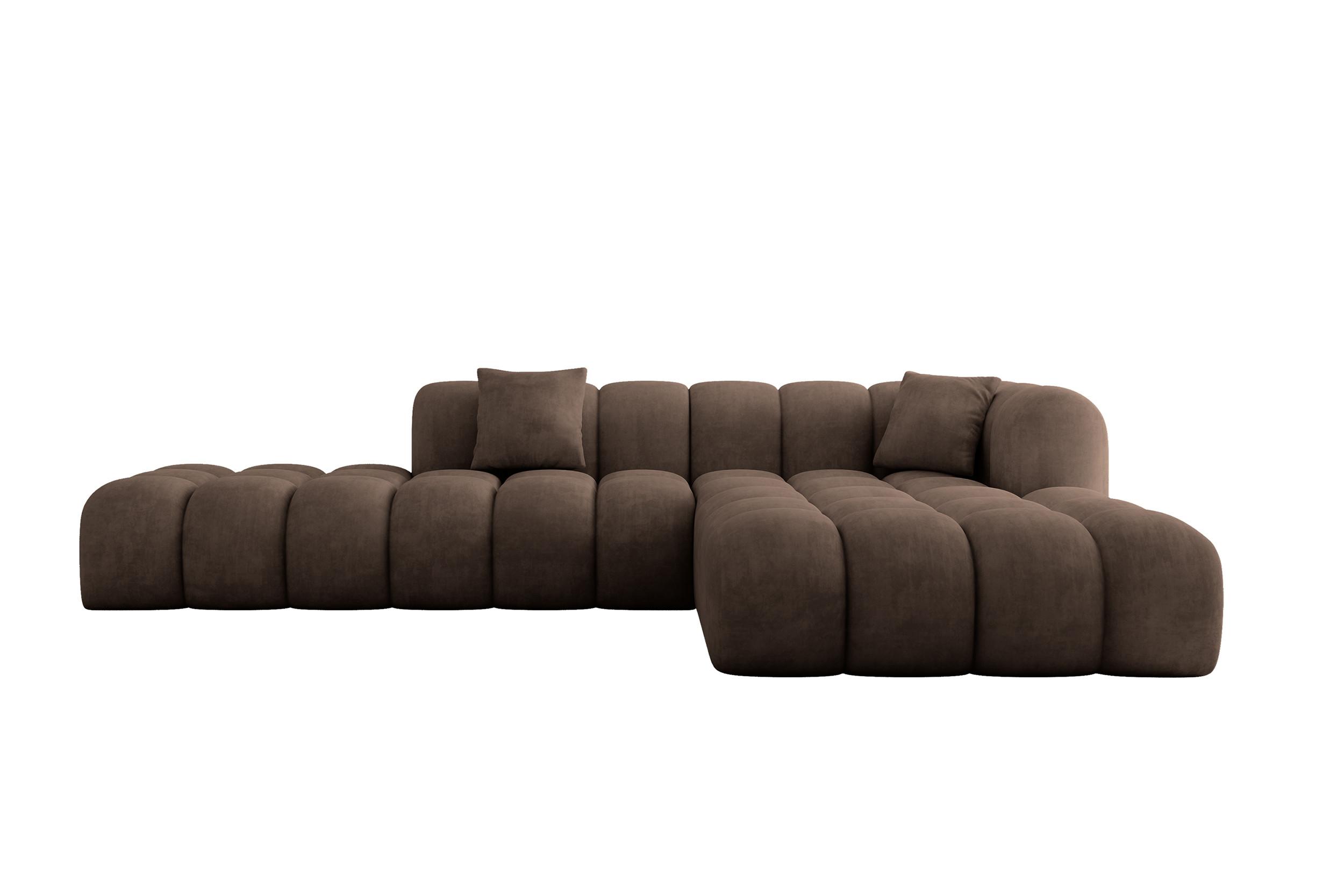 ECKSOFA Ottomane Rechts OLEA-L2 - 289x176x71 cm Braun - Schwarz/Braun, Holzwerkstoff/Kunststoff (289/176cm) - ALTDECOR