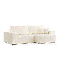 ECKSOFA CAVO mit Schlaffunktion Creme im Tilia Stoff - Creme/Schwarz, Holz/Holzwerkstoff (255/148cm) - AltaBeds