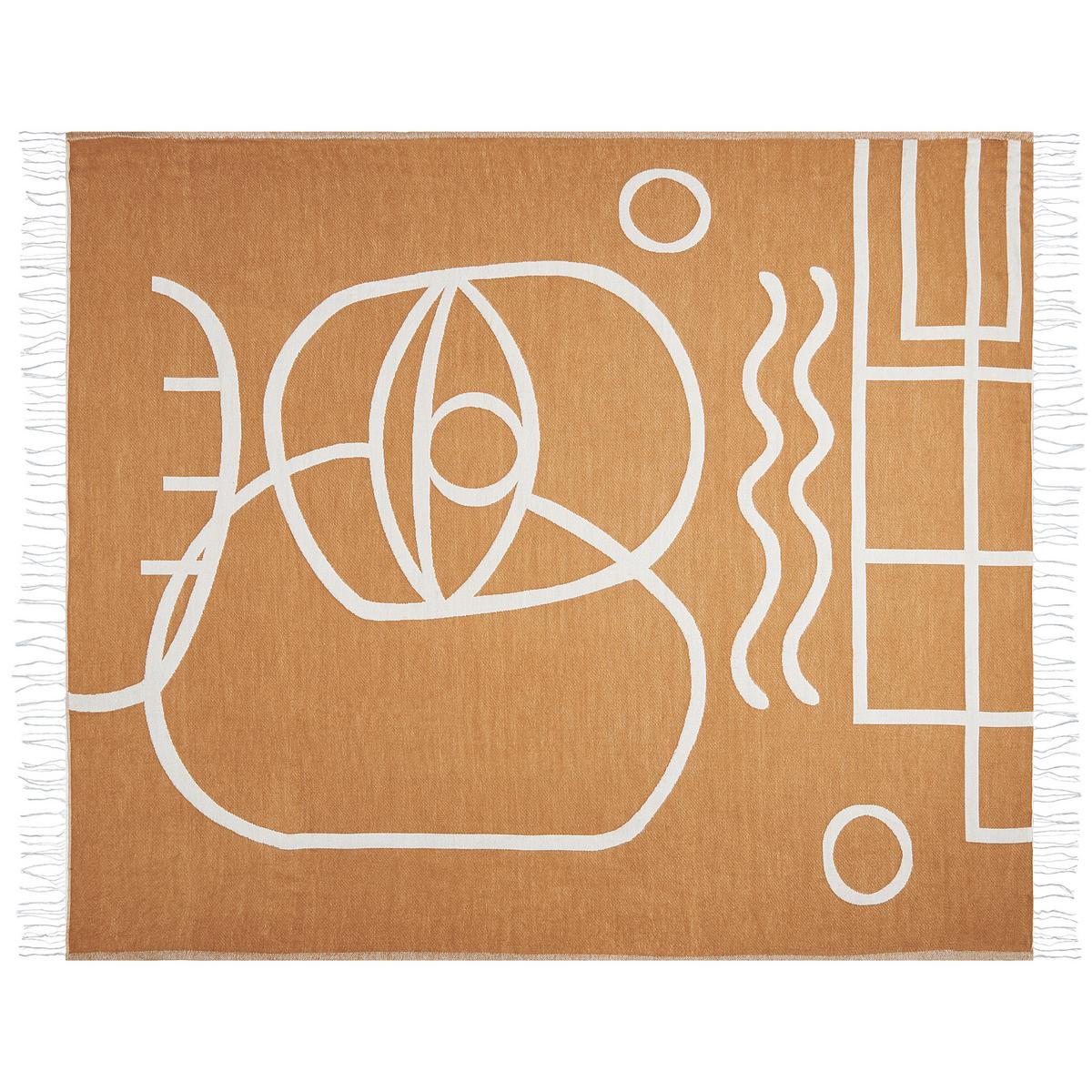 DECKE Orange Palhi 130/170 cm - Orange, Textil (130/170cm) - Beliani