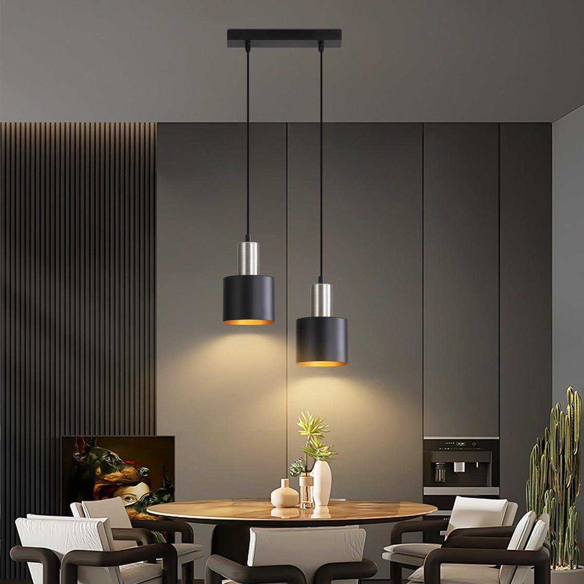 PENDELLEUCHTE Iris 30/30/173.5 cm - Schwarz, Metall (30/30/173.5cm) - ZMH