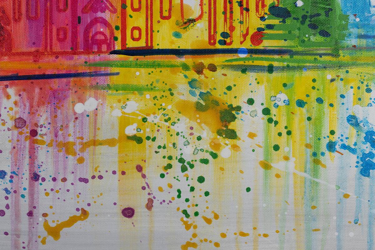 ACRYLBILD HANDGEMALT 120/60 cm - Multicolor/Grau, Holz/Textil (120/60cm) - KUNSTLOFT