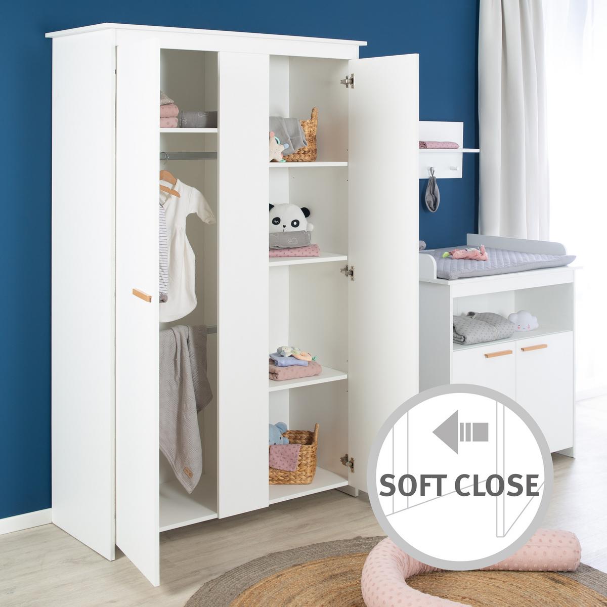 BABYZIMMER-SET Anton 3-teilig - Weiß, Holzwerkstoff (78.5/80/142cm) - Roba