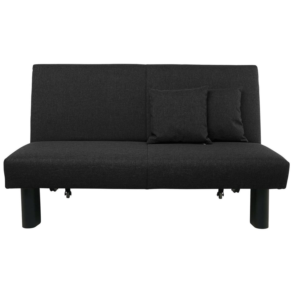 FALTSOFA Kalomira Bezug Flachgewebe Metall schwarz / schwarz - Schwarz, Kunststoff (145/84/100cm) - 58aufmkessel