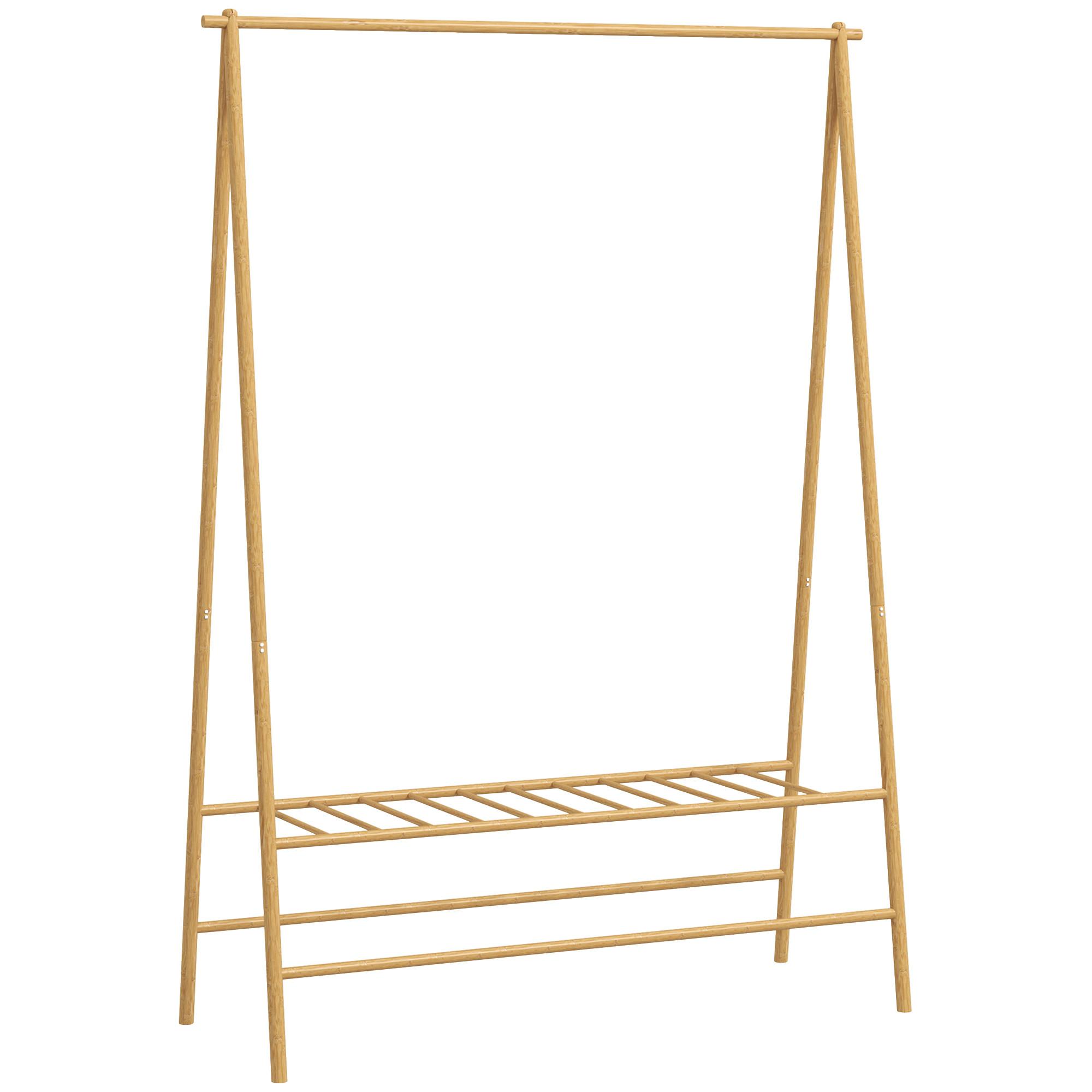 GARDEROBENSTÄNDER Bambus, 116 x 43,5 x 160 cm, Naturholz - Naturfarben, Naturmaterialien (116/160/43.5cm) - HOMCOM