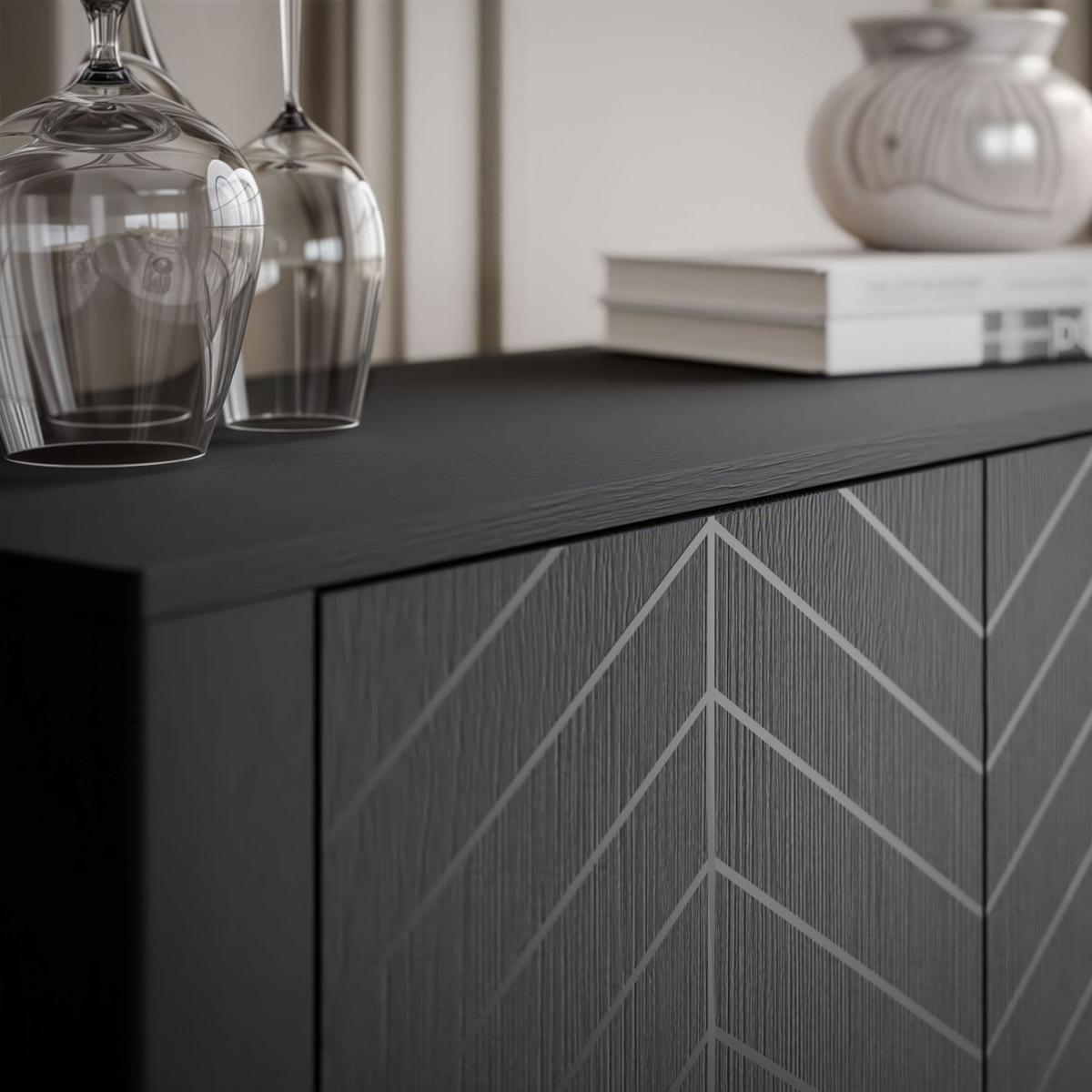 HIGHBOARD LUMI 103 cm, Schwarz - Schwarz, Holzwerkstoff (103/95/41cm) - Lookway