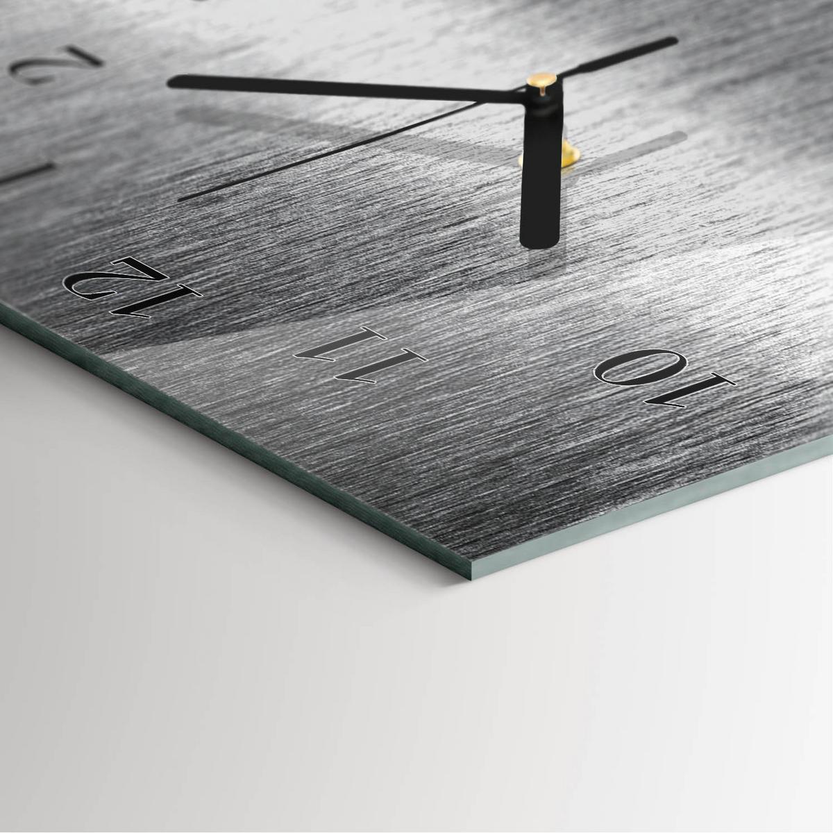 WANDUHR aus Glas 30x60 cm - Stahl - Silberfarben, Glas (30/60/0.4cm) - TULUP