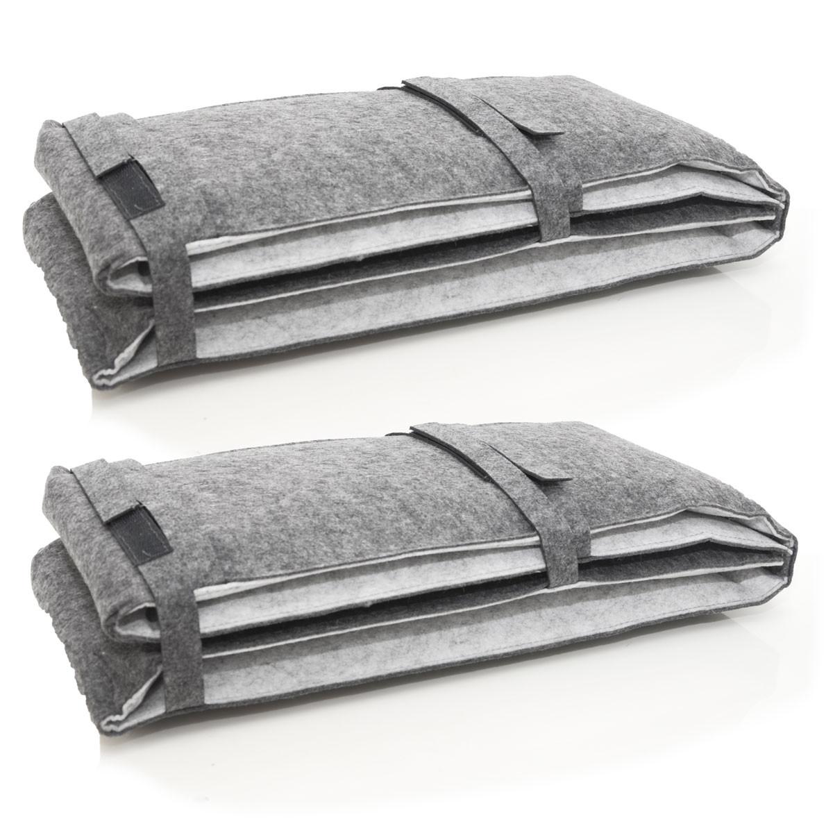 BIERBANKAUFLAGE Filz, 2er Set mit 12 Bodenschonern, Grau, 180/28 cm - Grau, Kunststoff (28/1/180cm) - Dunedesign