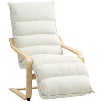 LOUNGE-SESSEL Polyester Birkenlaminat Cremeweiß - Creme/Naturfarben, Holz/Birkenholz (67/105/114cm) - HOMCOM