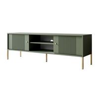 TV-UNIT VIVALDI mit geriffelten Fronten - Grün, Holzwerkstoff (155/51/39cm) - Lookway