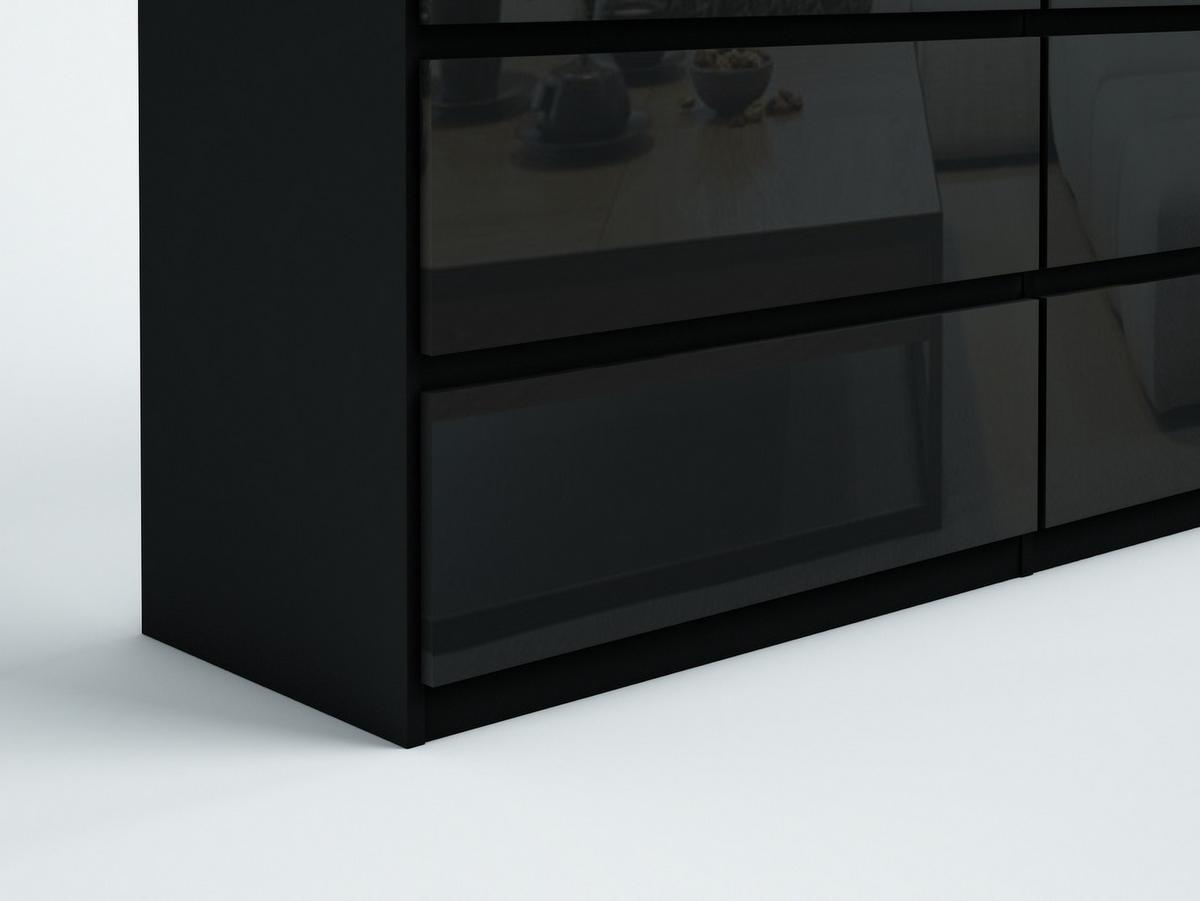 KOMMODE Schwarz, Hochglanz 120/102/39 - Schwarz Hochglanz/Schwarz, Holzwerkstoff (120/102/39cm) - RAUMHIRSCH FURNITURE