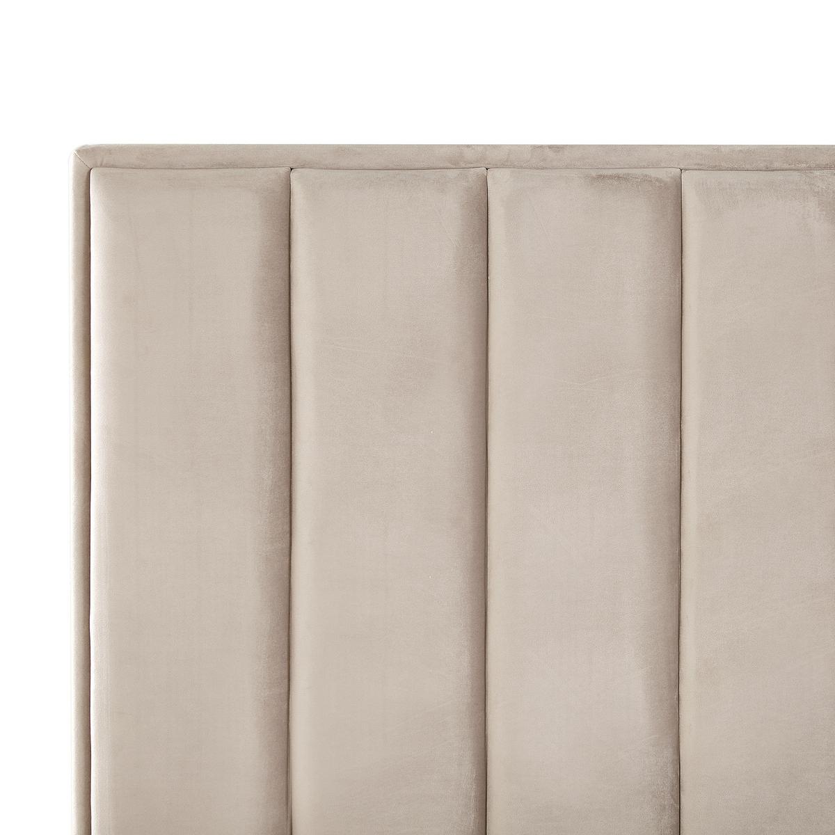 BETT mit Stauraum 180/200 cm Taupe Sezanne - Taupe/Schwarz, Textil (180/200cm) - Beliani