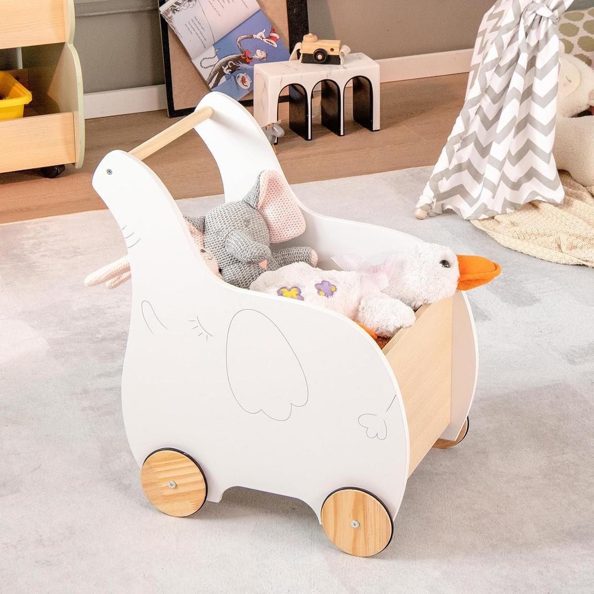 LAUFLERNWAGEN Weiß - Weiß, Holz (48/56/32cm) - COSTWAY