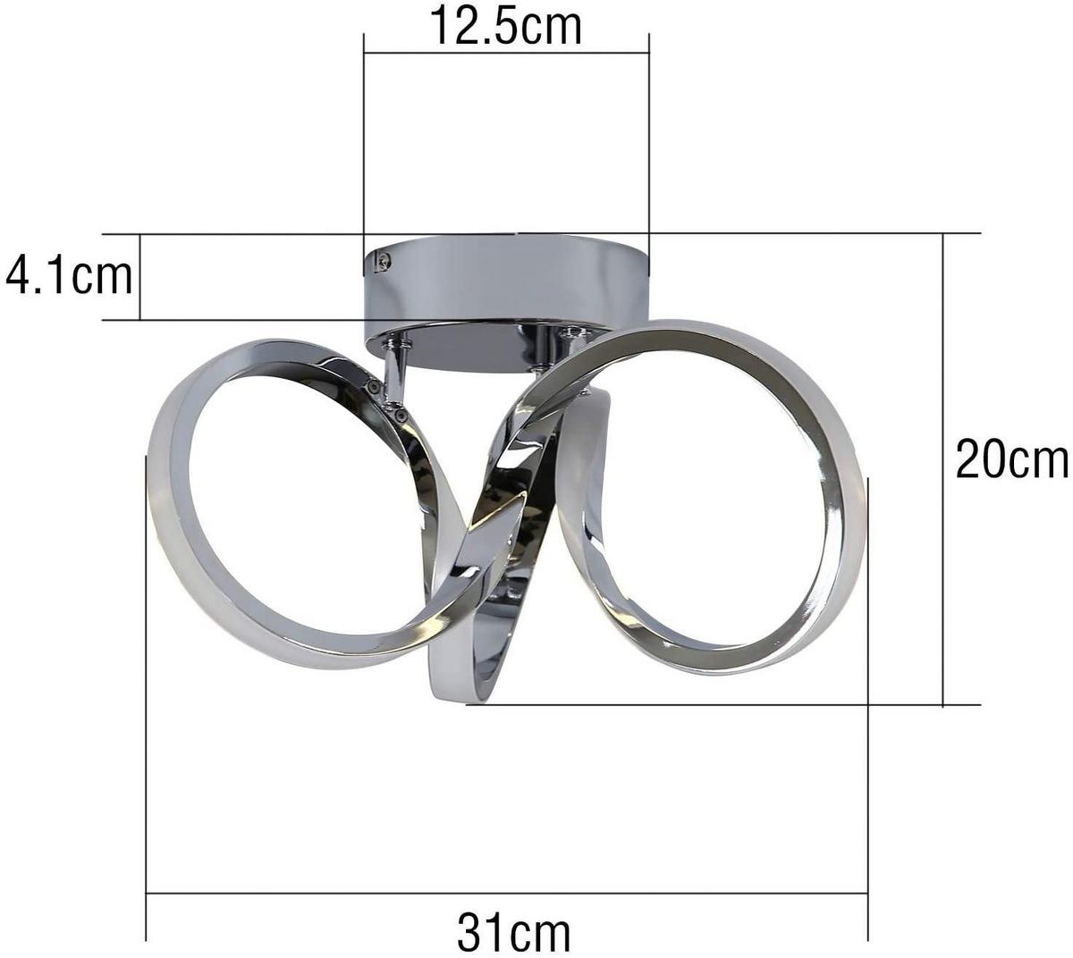 LED-DECKENLEUCHTE Norbert 31/26/20 cm - Grau, Metall (31/26/20cm) - ZMH