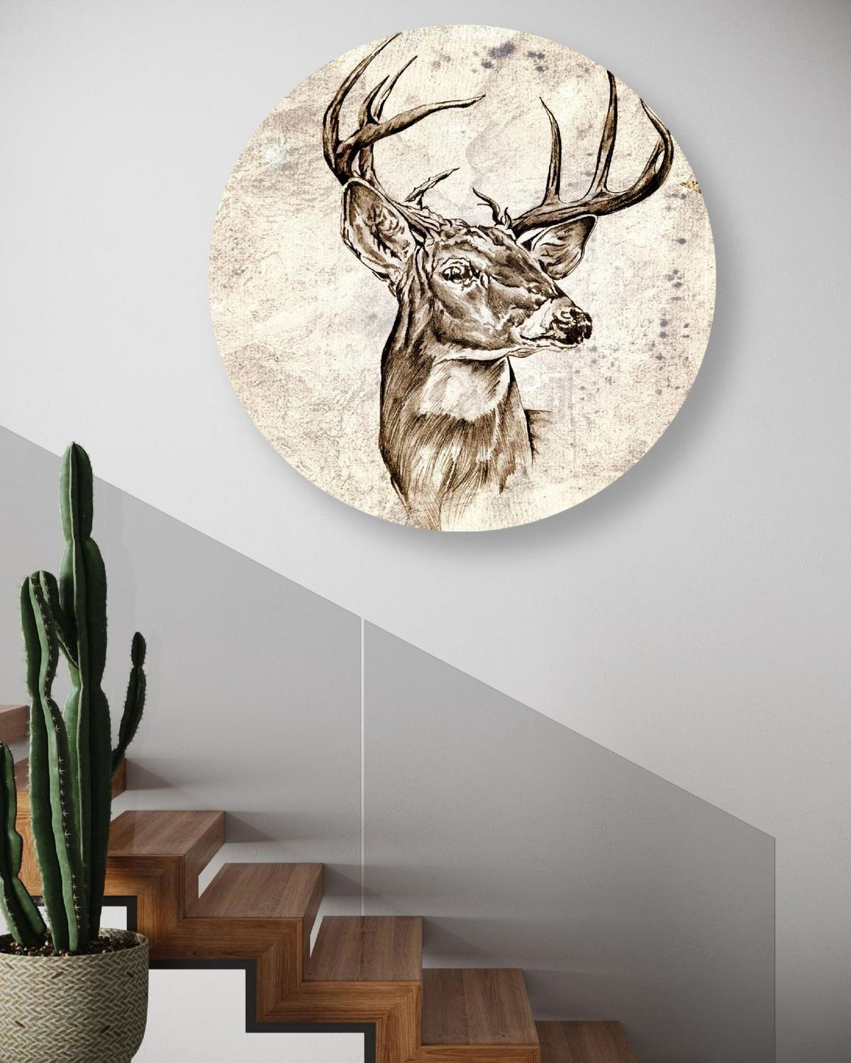 RUNDES BILD Braun 40/40 cm - Braun, Textil (40/40cm) - KUNSTLOFT