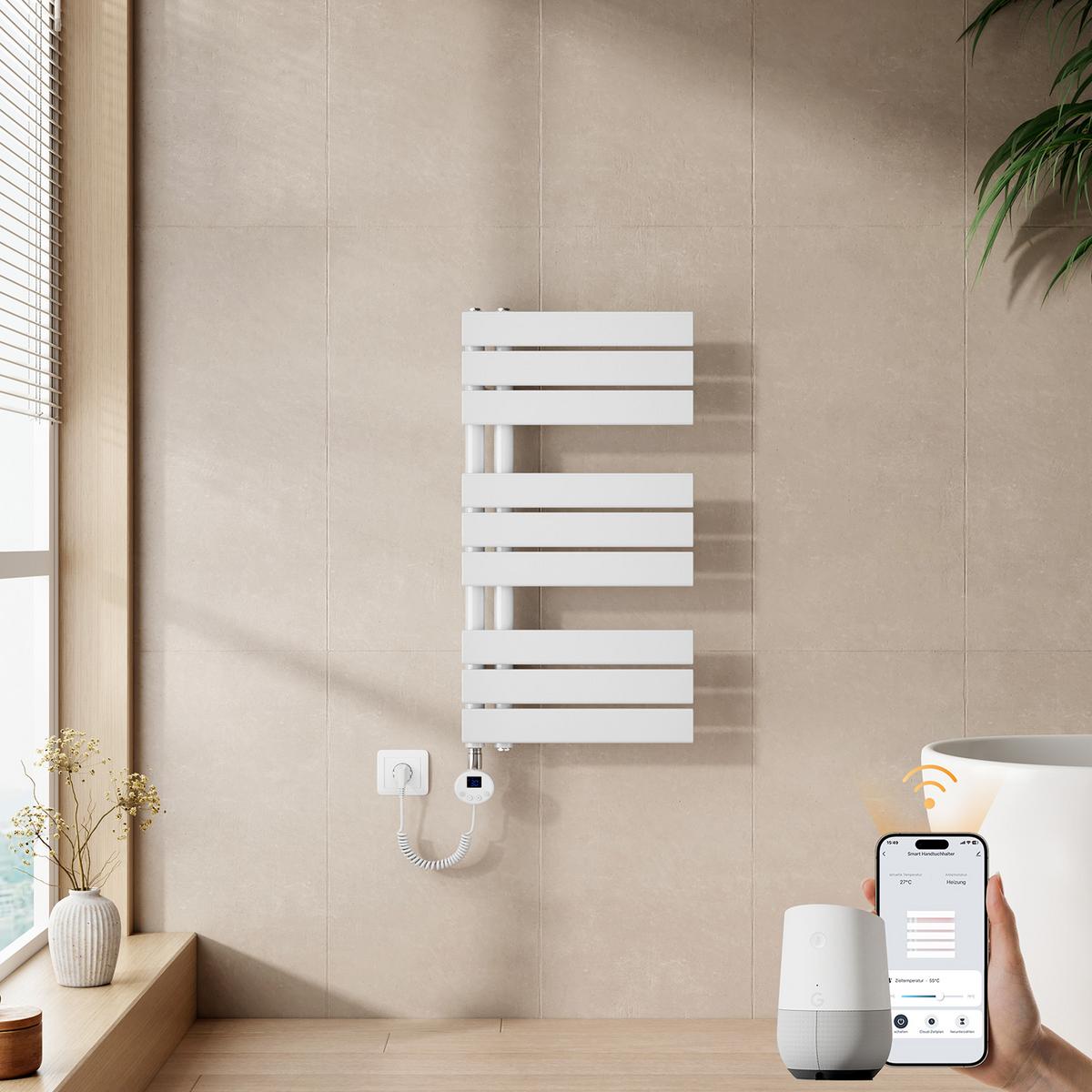 HEIZKÖRPER Elektrisch WLAN Thermostat Weiß 75/40 cm - Weiß, Metall (40/76.2/5.9cm) - EMKE