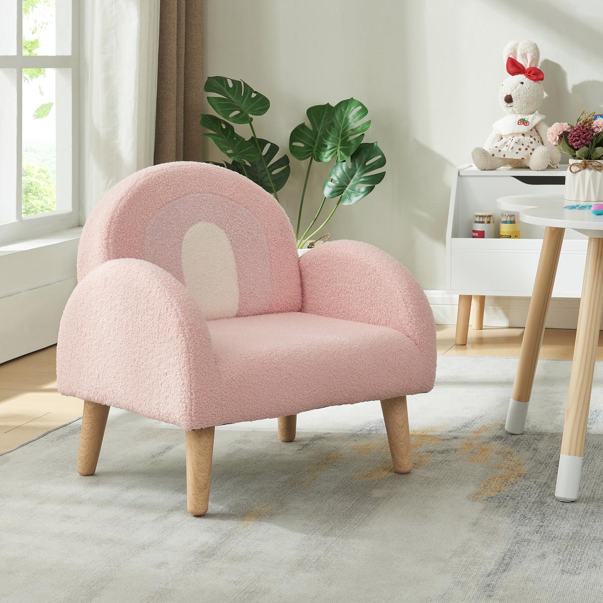 KINDERSESSEL Sorreindi - Rosa, Holz/Holzwerkstoff (50/50/45cm) - [en.casa]