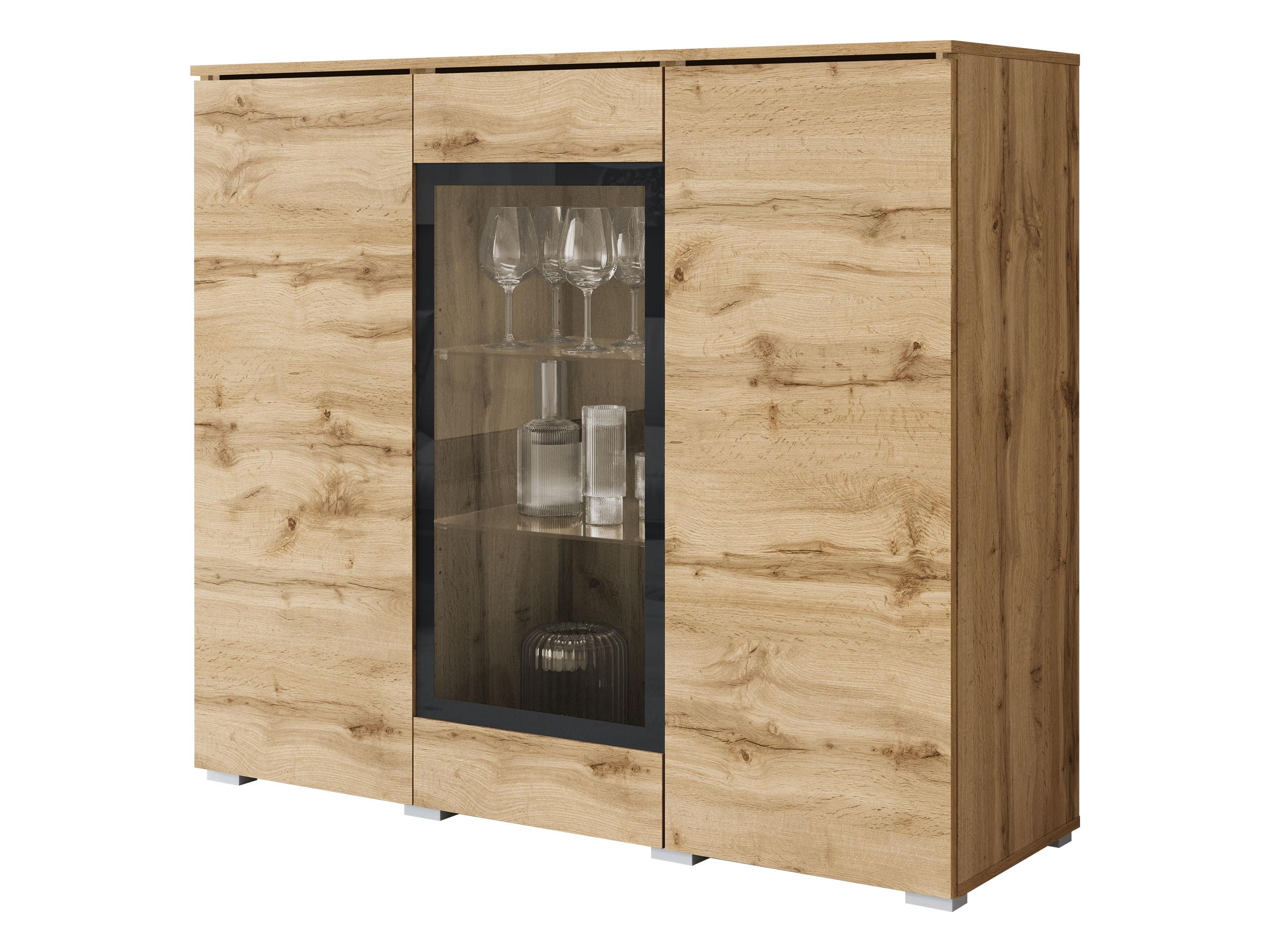 KOMMODE Vera 120 - Eiche Wotan/Silberfarben, Holzwerkstoff/Kunststoff (120/104/40cm) - MIRJAN24
