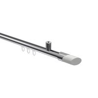 GARDINENSTANGE INNENLAUF Sonius Verano 120 cm, 1-läufig, 20 mm Ø Chrom - Chromfarben/Weiß, Metall (120cm) - INTERDECO