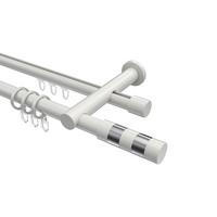 GARDINENSTANGE RUNDROHR-INNENLAUF Platon Mavell 140 cm, 2-läufig, 20 mm Ø Weiß - Chromfarben/Weiß, Metall (140cm) - INTERDECO