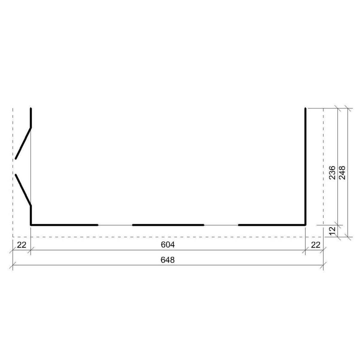 GARTENHAUS 14,3 m² - H231x248x648 cm - Ohne Boden und Seitenwand – M941B-HARVEST HONEY - Gelb, Holz (236/231/604cm) - Timbela