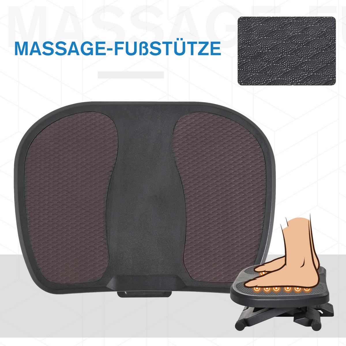 FUSSSTÜTZE Fußablage Fußablage 3 Höhen Verstellbar HIPS schwarz - Schwarz, Kunststoff (34/10/45cm) - HOMCOM