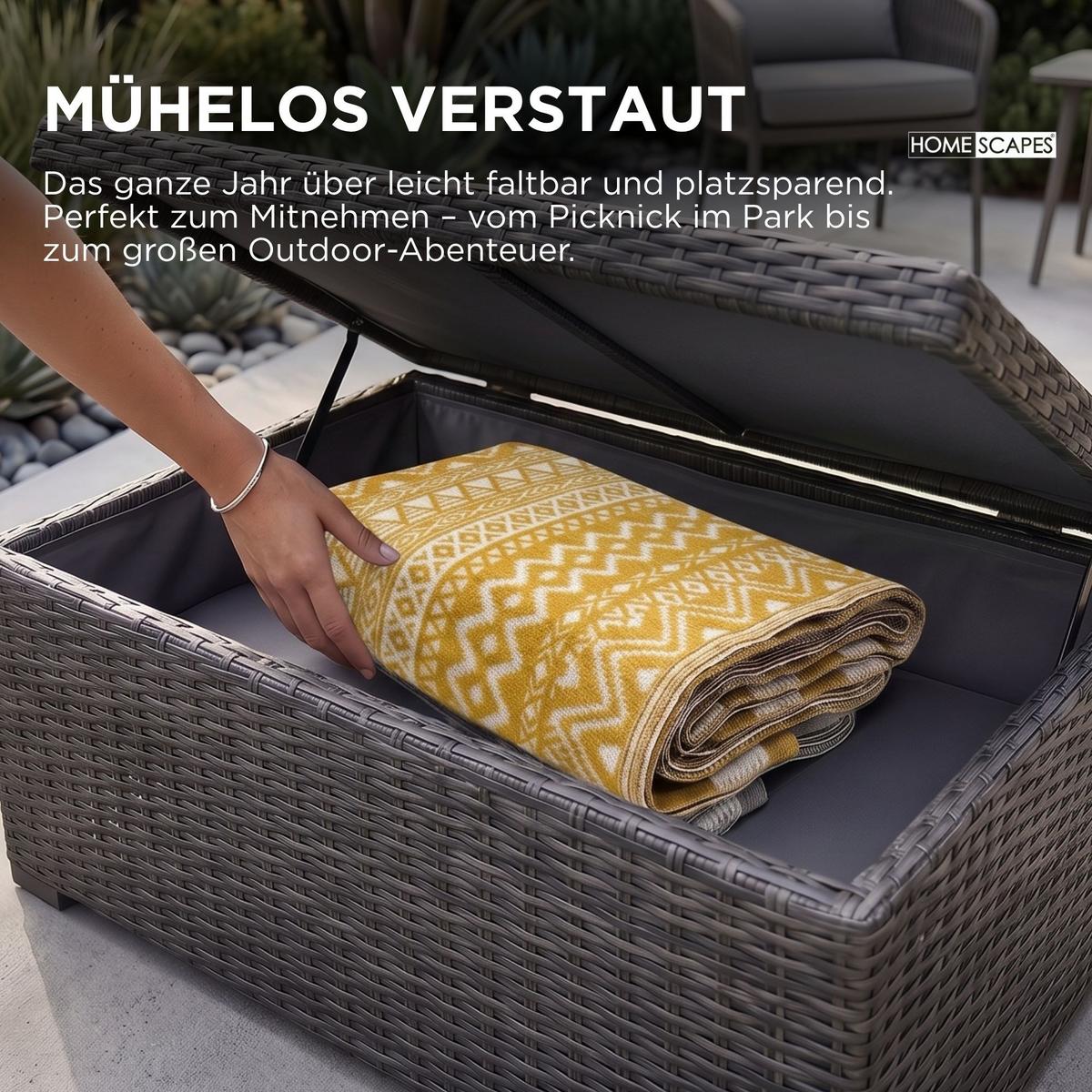 OUTDOORTEPPICH Anna, Ethno-Muster 240/300 cm - Gelb, Kunststoff (240/300cm) - Homescapes
