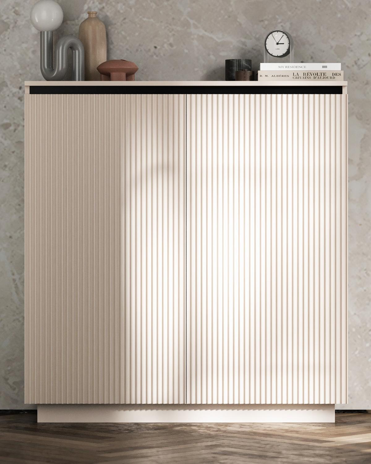 HIGHBOARD Selene 2D Kaschmir Matt 111 cm Glamour - Kaschmir, Holzwerkstoff (110.8/118/35cm) - Meble Lindner