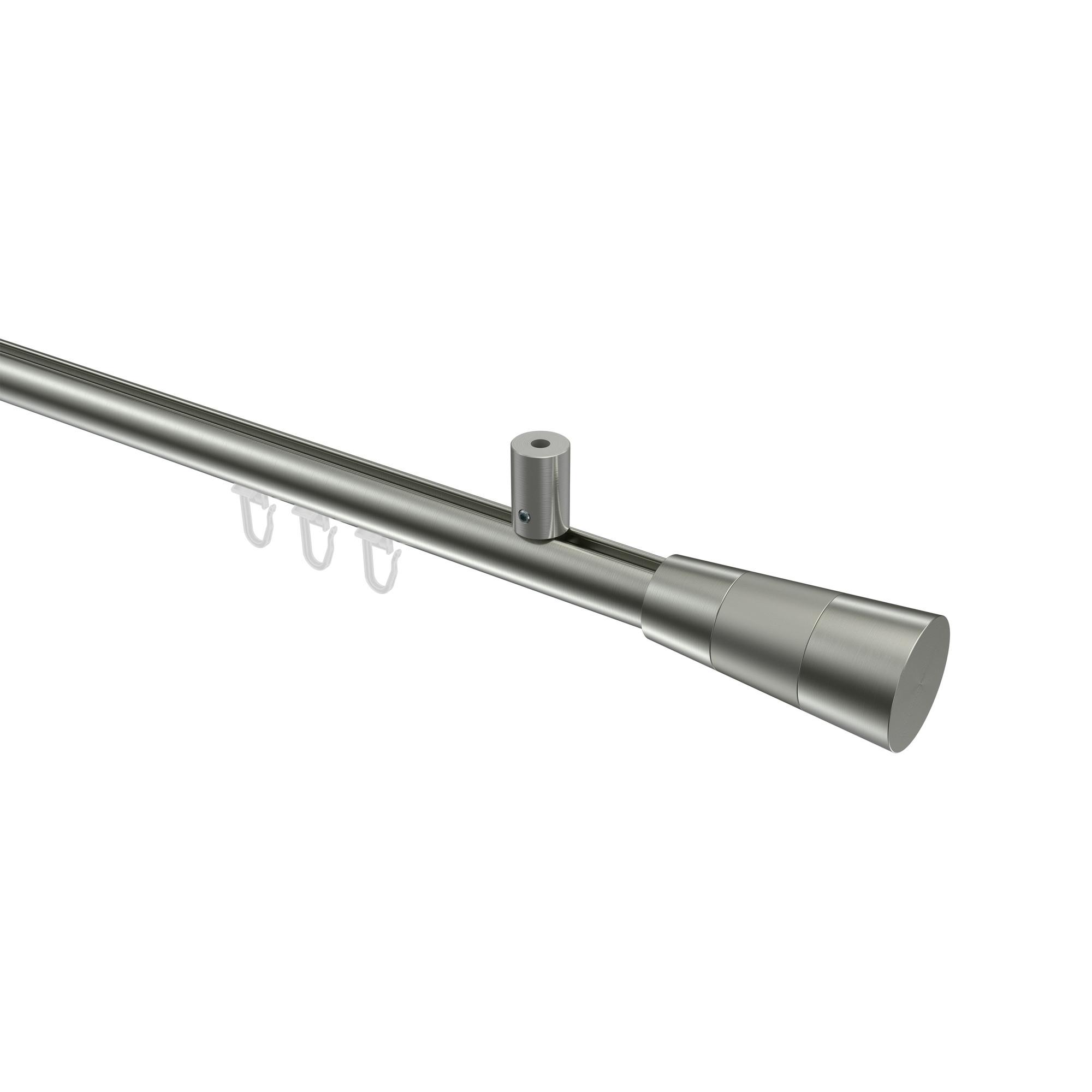 GARDINENSTANGE INNENLAUF Sonius Tanara 140 cm, 1-läufig, 20 mm Ø Edelstahl-Optik - Edelstahlfarben/Silberfarben, Metall (140cm) - INTERDECO