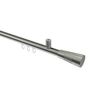 GARDINENSTANGE INNENLAUF Sonius Tanara 140 cm, 1-läufig, 20 mm Ø Edelstahl-Optik - Edelstahlfarben/Silberfarben, Metall (140cm) - INTERDECO
