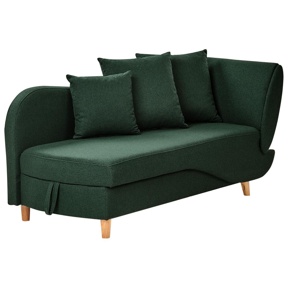 CHAISELONGUE-RECHTSSEITIGE Grün Meri - Braun/Grün, Textil (155/76/69cm) - Beliani