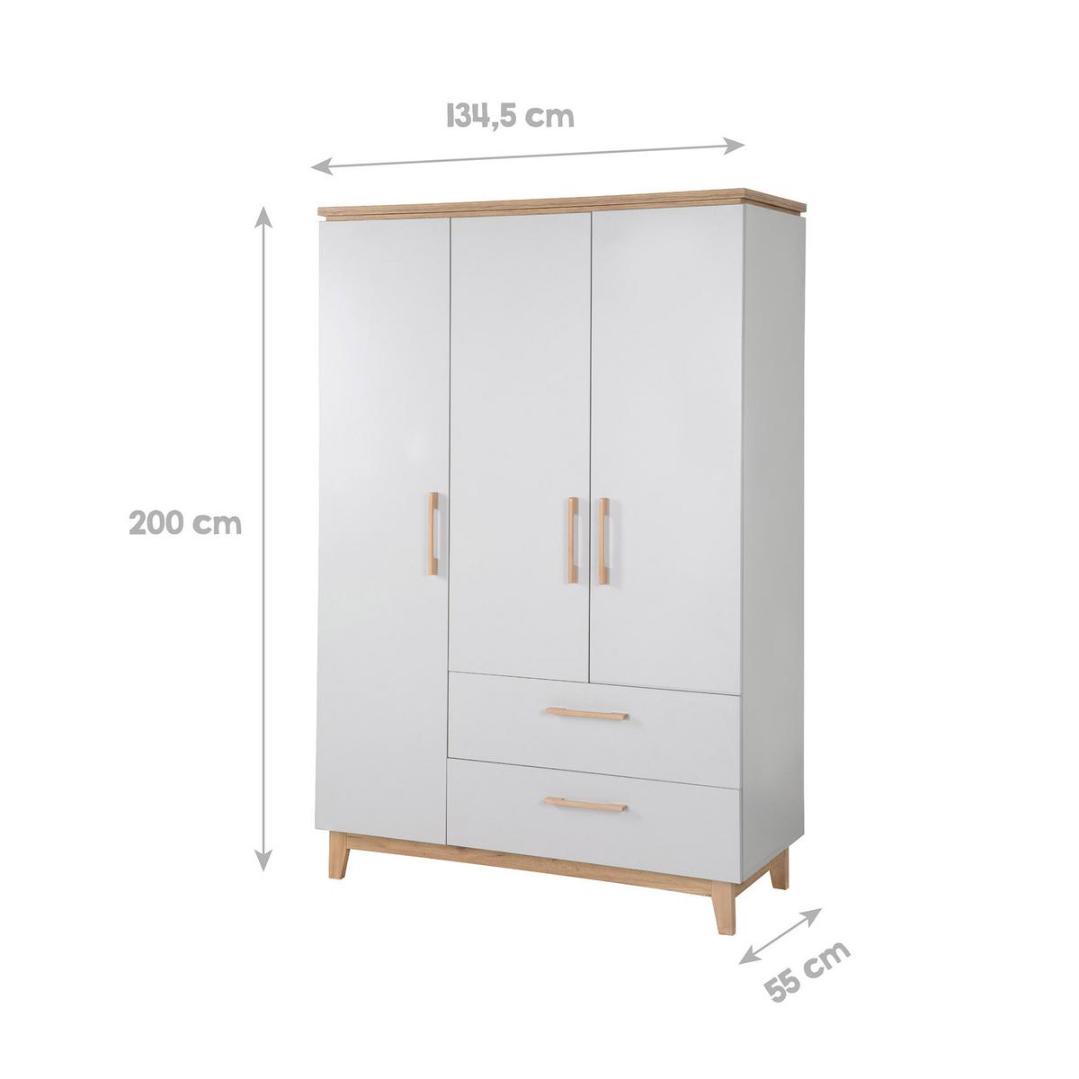 BABYZIMMER-SET Caro I 3-teilig - Hellgrau, Holzwerkstoff (78/89/144cm) - Roba