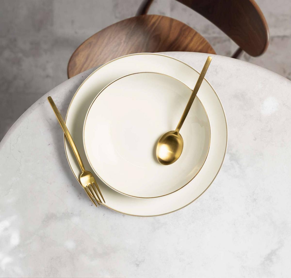 TELLER-SET Savona Goldlinie creme 18-tlg. - Creme, Keramik (2/2/2cm) - Seltmann Weiden