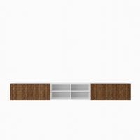 LOWBOARD ROVA 300/41/40 cm, Hängender TV-Schrank Weiß / Eichefarben - Eichefarben/Braun, Holzwerkstoff (300/41/40cm) - MASSENO