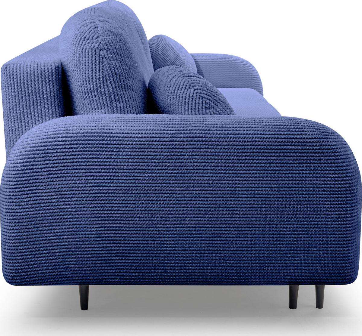 SCHLAFSOFA Betty mit Bettkasten, Dunkelblau 230/95/102 cm - Schwarz/Dunkelblau, Holz/Holzwerkstoff (230/95/102cm) - WFL GROUP
