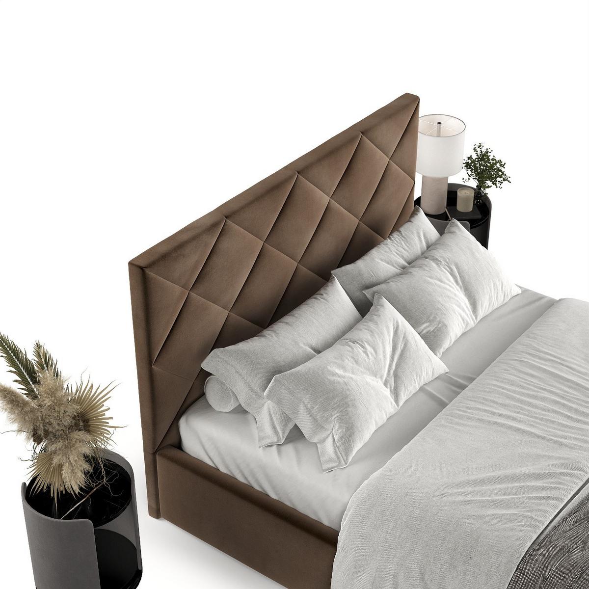 POLSTERBETT Torno 180/200 cm Braun im Kronos Stoff - Schwarz/Naturfarben, Holz/Holzwerkstoff (180/200cm) - AltaBeds
