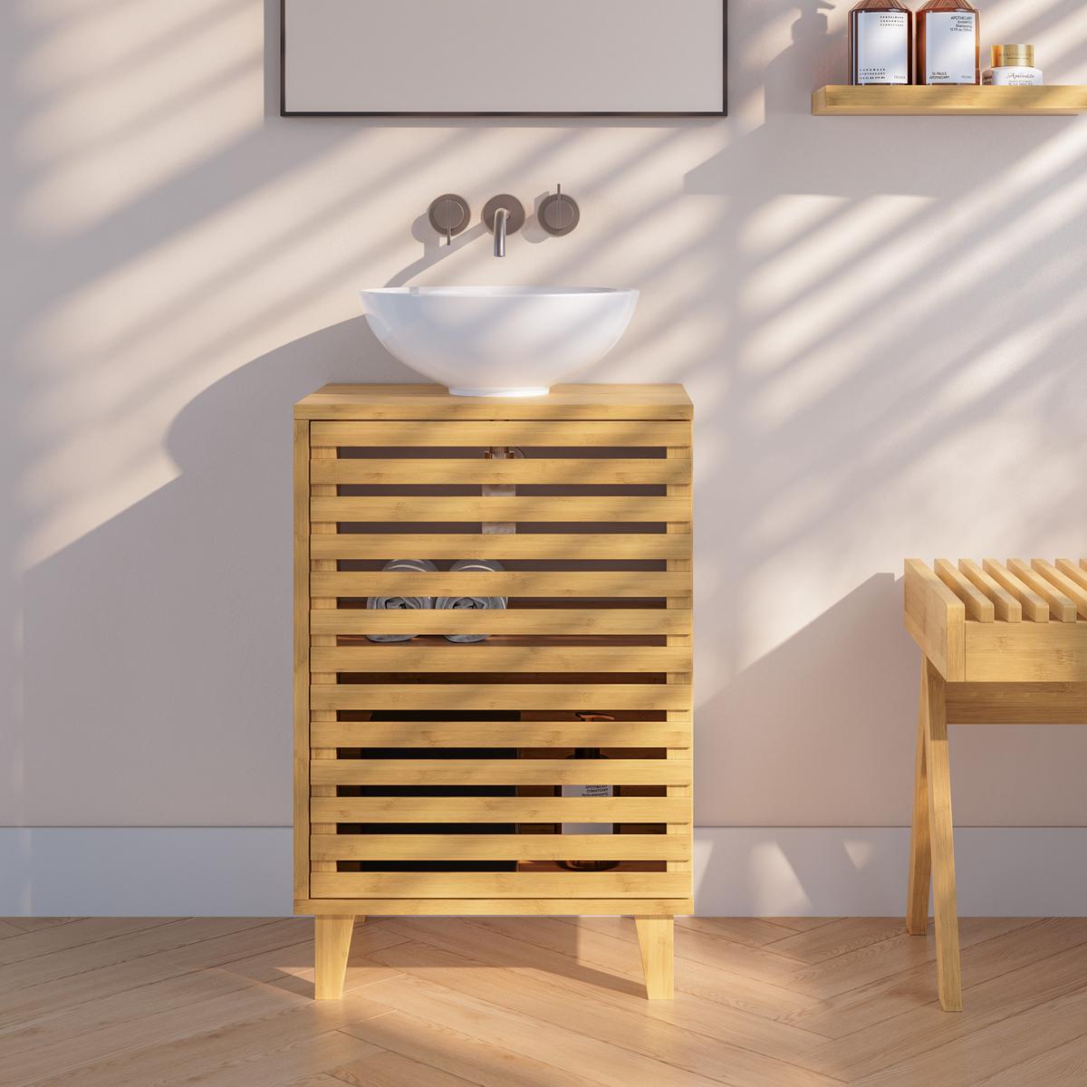 WASCHBECKENUNTERSCHRANK Iveland - Naturfarben, Holz (40/60/30cm) - [en.casa]