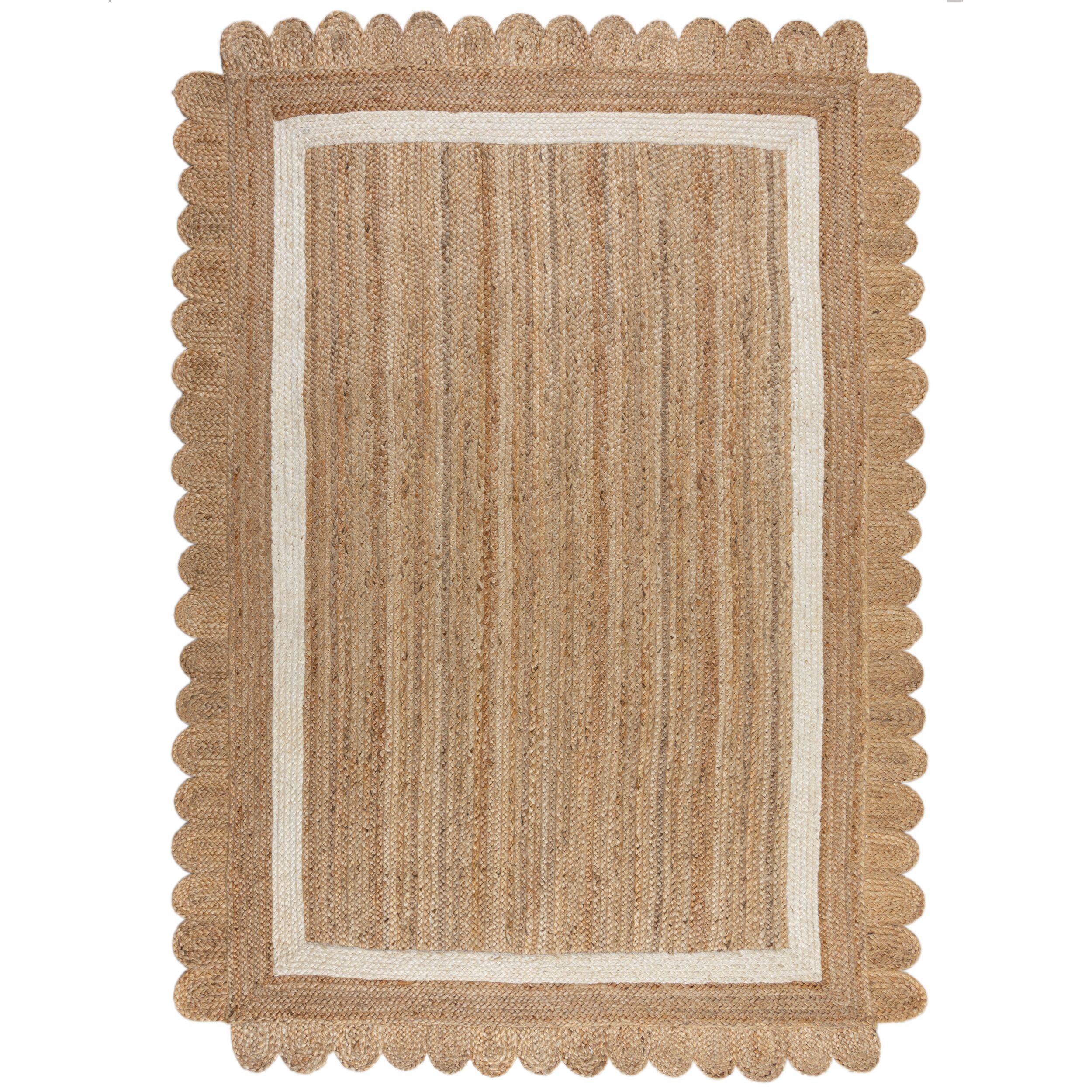 JUTETEPPICH handgewebt PLYM, geometrisch, Braun-Beige, 160 x 230 cm - Braun, Naturmaterialien (230/160cm) - KADIMA DESIGN
