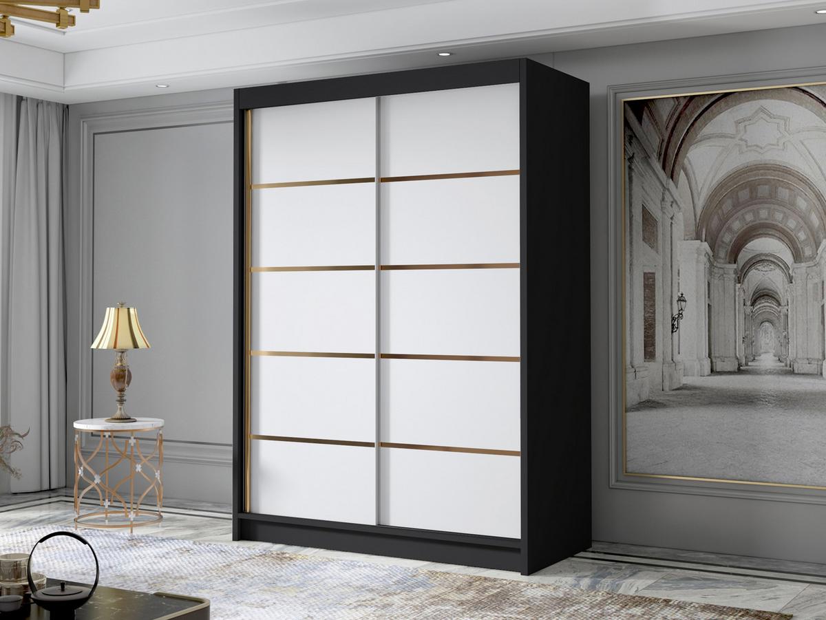 SCHIEBETÜRENSCHRANK Lungo IV - Goldfarben, Holzwerkstoff/Metall (120/200/58cm) - MIRJAN24