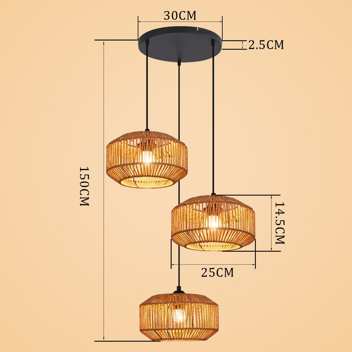 PENDELLEUCHTE Orion 30/30/150 cm - Braun, Metall (30/30/150cm) - ZMH