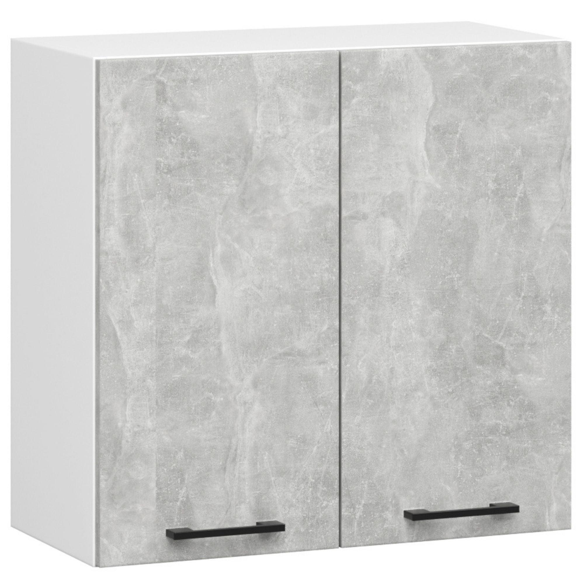 HÄNGESCHRANK Weiß, Beton 58/60/30 - Hellgrau/Weiß, Holzwerkstoff (60/58/30cm) - RAUMHIRSCH FURNITURE