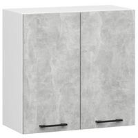 HÄNGESCHRANK Weiß, Beton 58/60/30 - Hellgrau/Weiß, Holzwerkstoff (60/58/30cm) - RAUMHIRSCH FURNITURE