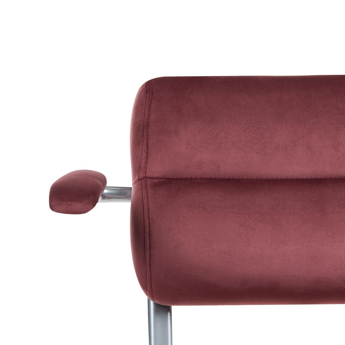 SCHREIBTISCHSTUHL Samtstoff Burgunderrot Candor - Dunkelrot, Kunststoff/Textil (47/74/45cm) - Beliani