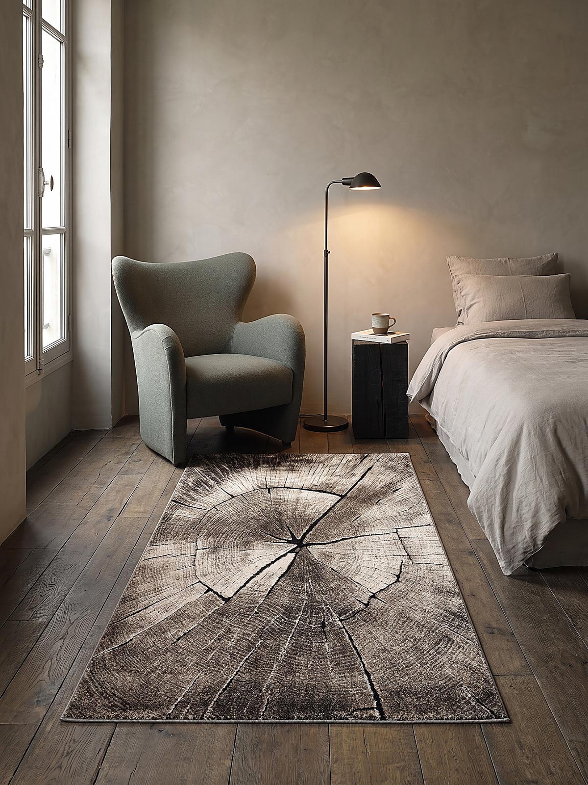 TEPPICH Kurzflor OGLIO Abstrakt Polypropylen-Polyester Natur 80 x 150 cm - Beige, Textil (80/150cm) - KADIMA DESIGN