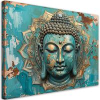 LEINWANDBILD Zen und Orientalisch 60x40cm - Türkis, Textil (60/40cm) - Feeby